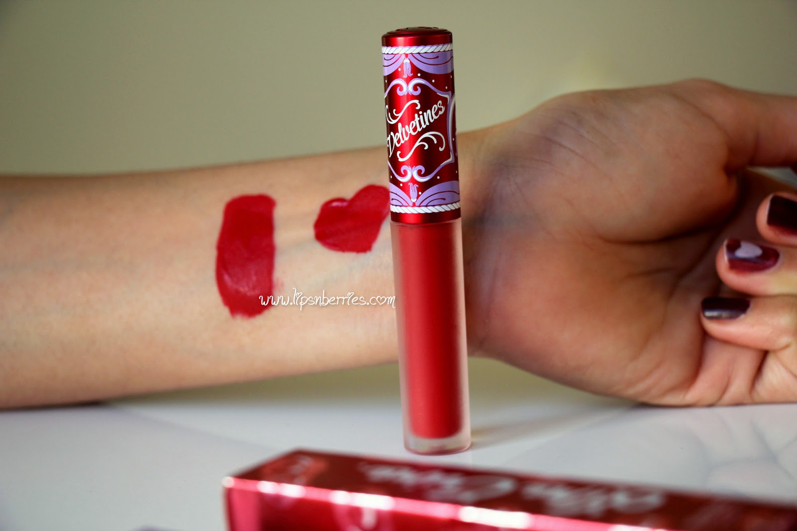 Lime Crime Red Velvet Review Swatches FOTD LIPS n BERRIES